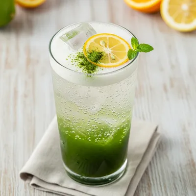 Sparkling Iced Yuzu Matcha