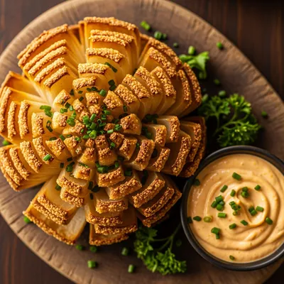 Vegan Baked Blooming Onion with Zesty Dip