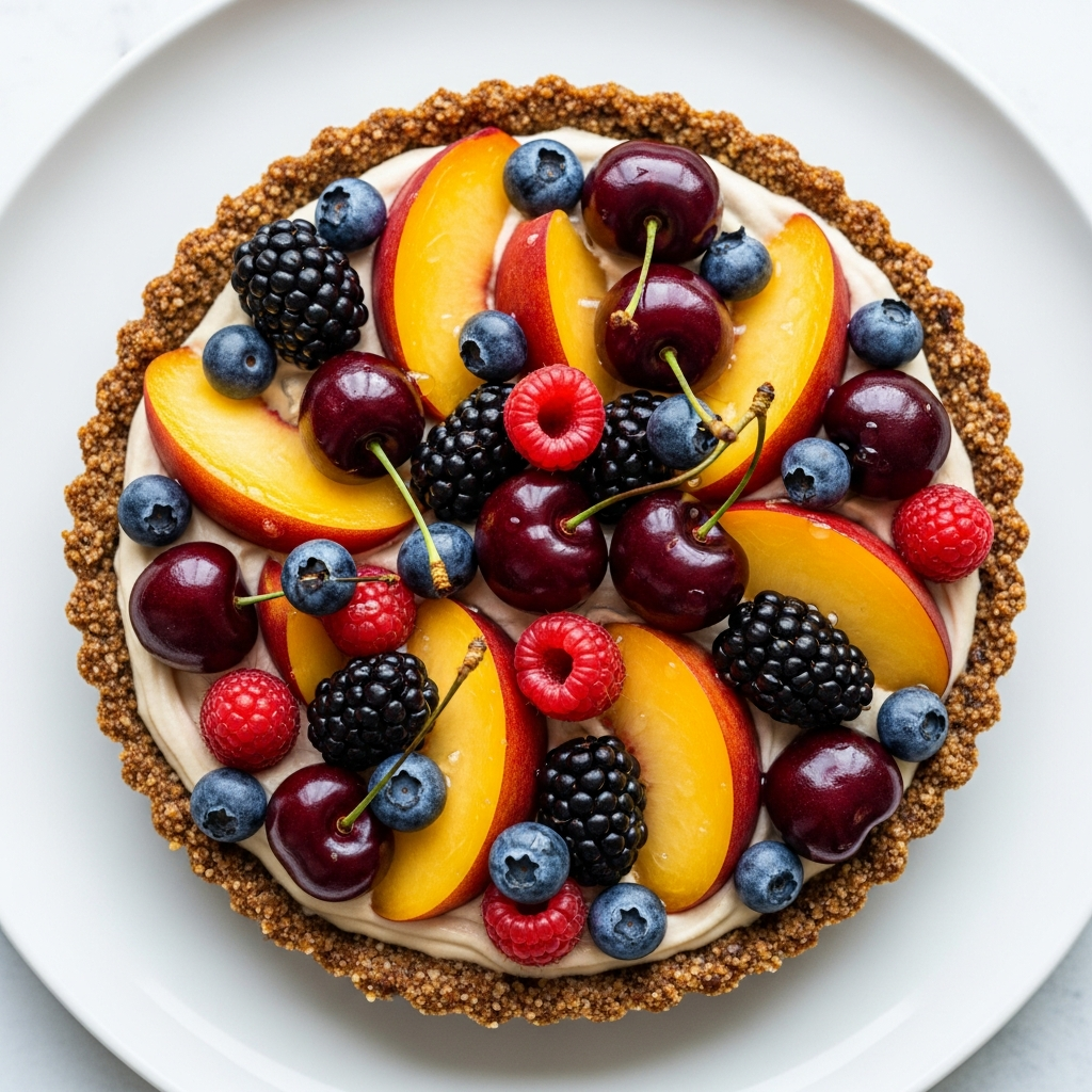 Vegan No-Bake Summer Fruit Tart