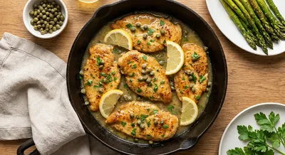 Vegan Lemon Piccata Chick'n with Capers