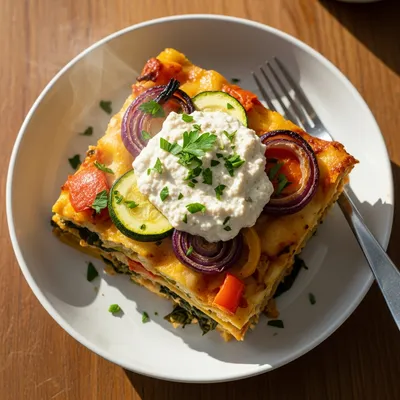 Veggie Lovers Lasagna with Homemade Tofu Ricotta
