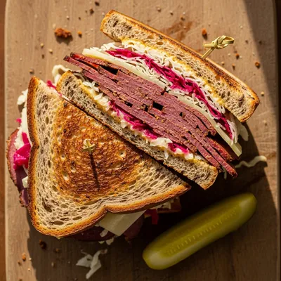 Vegan Reuben on Rye with Homemade Cured Seitan