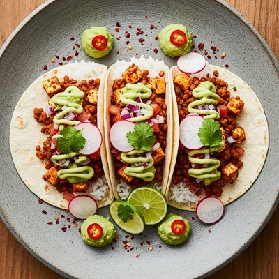 Lentil, Tofu, and Rice Tacos