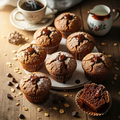 Decadent Vegan Chocolate Bran Muffins
