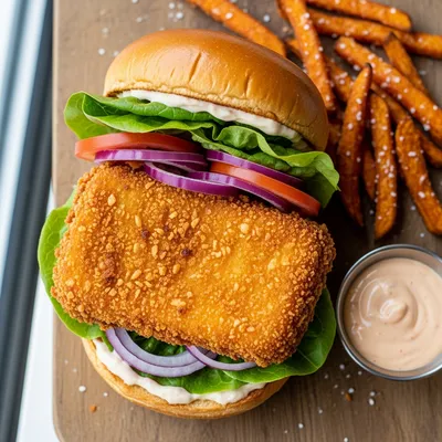 Crispy Vegan Fried Tofu Sandwich