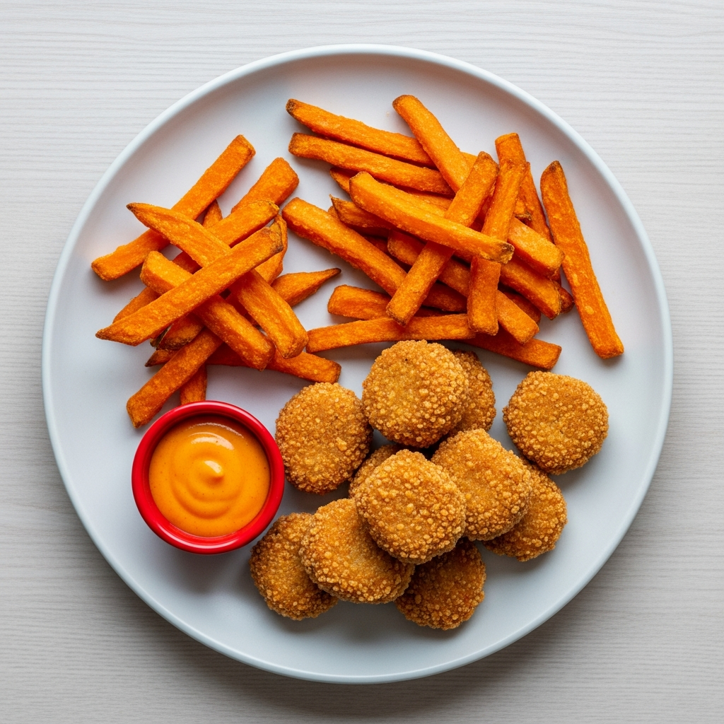 Vegan 'Happy Meal' - Tofu Nuggets & Sweet Potato Fries