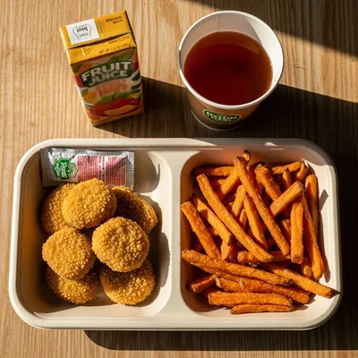 Vegan 'Happy Meal' - Tofu Nuggets & Sweet Potato Fries