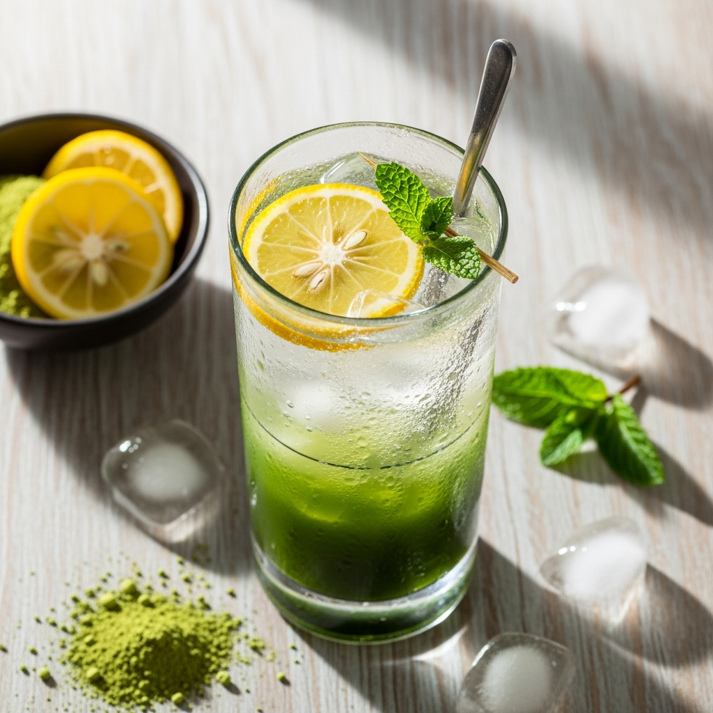 Sparkling Iced Yuzu Matcha