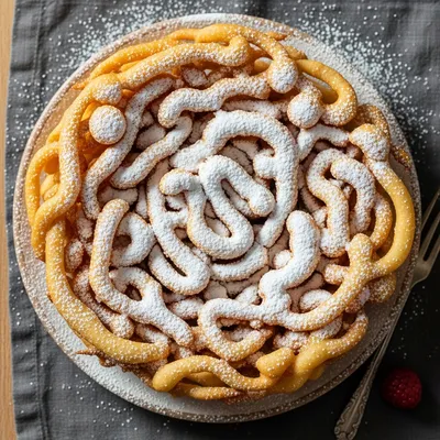 Vegan Funnel Cake with Powdered Sugar